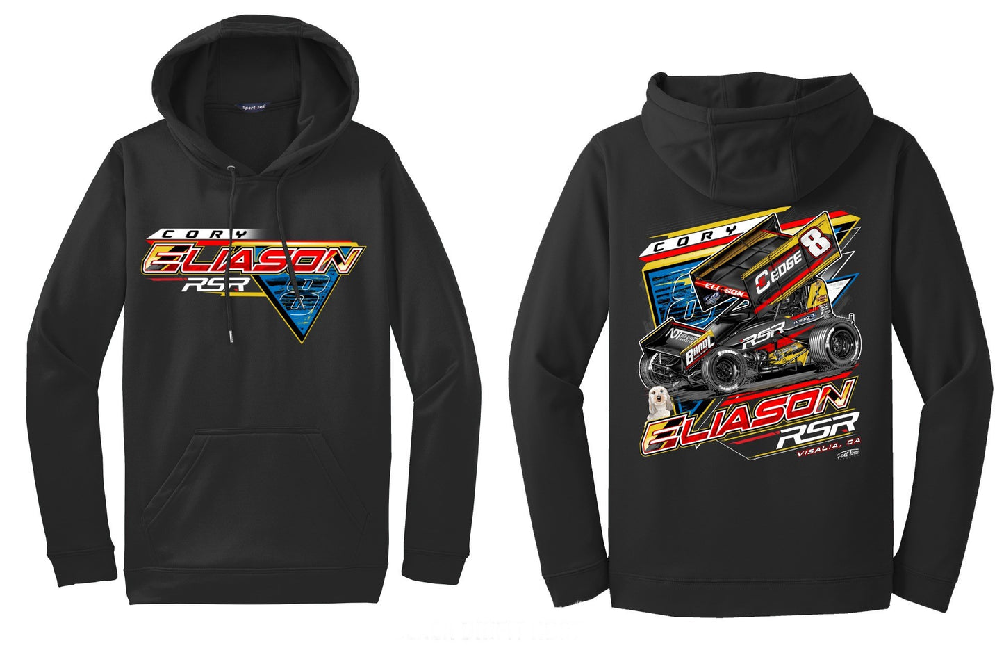 8 Car / Leo Black Drifit Hoodie