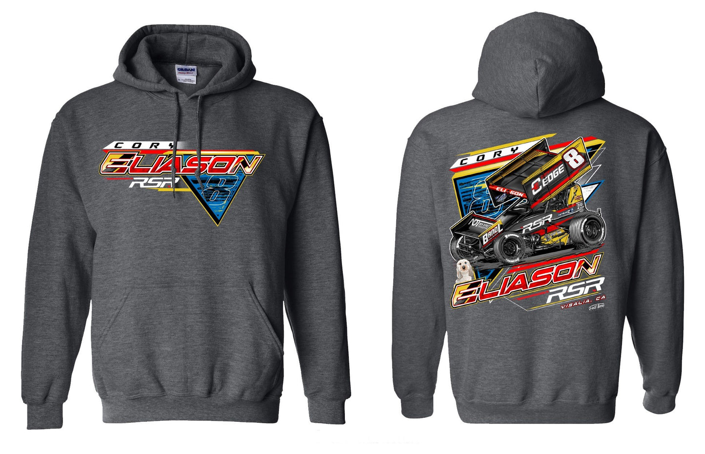 8 Car / Leo Dark Heather Hoodie