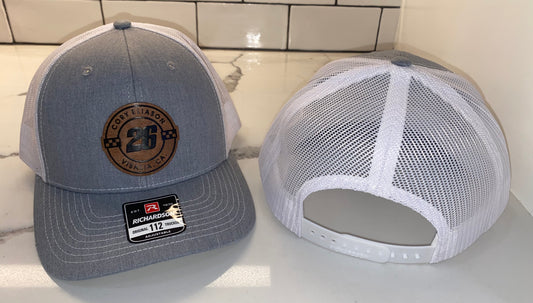Grey/White Round Patch Hat