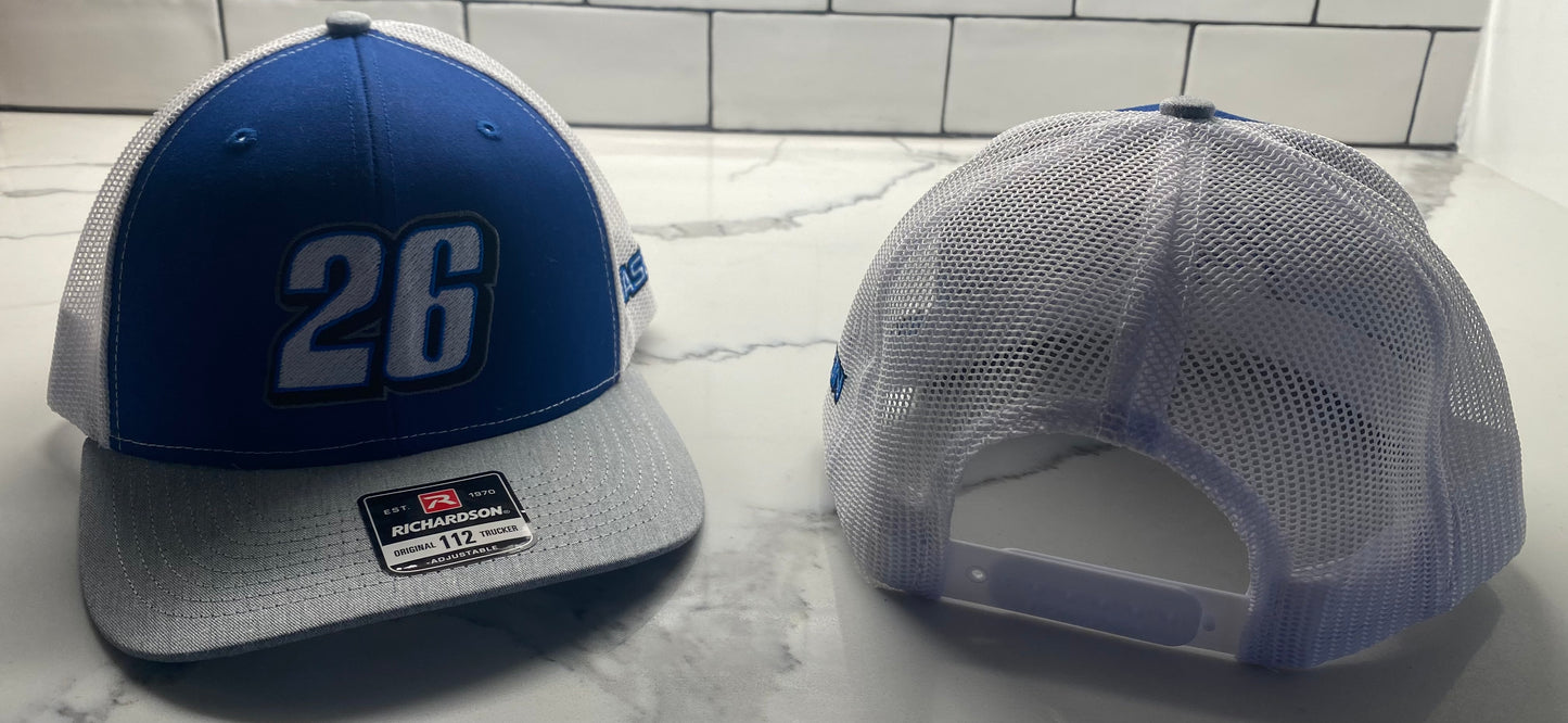 Grey/Blue/White 26 SnapBack