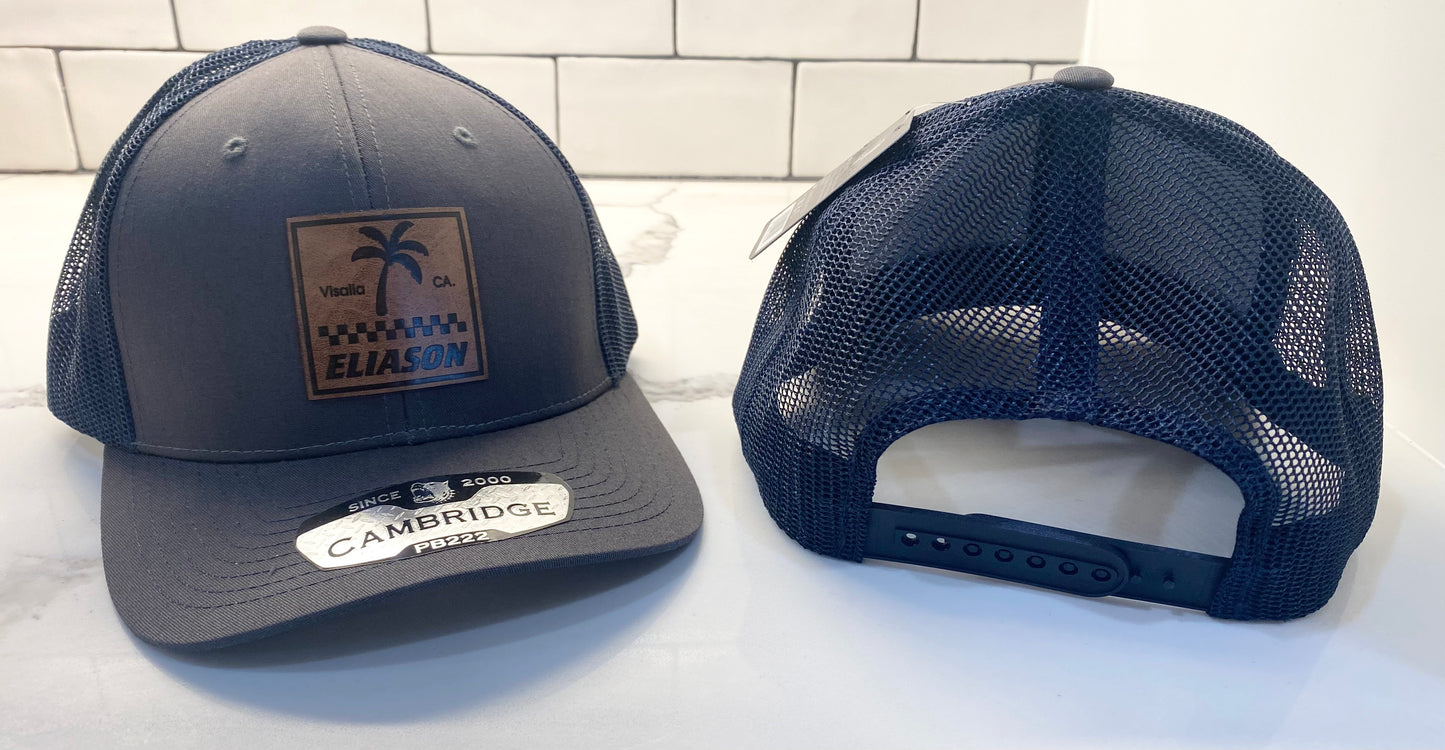 Grey/Navy Palm Tree Patch Hat
